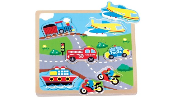 Geluidspuzzel voertuigen New Classic Toys