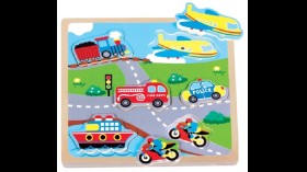 Geluidspuzzel voertuigen New Classic Toys