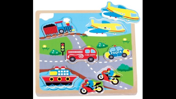 Geluidspuzzel voertuigen New Classic Toys