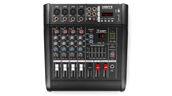 Vonyx AM5A 5-Kanaals Mixer met versterker Bluetooth/SD/USB/MP3/DSP