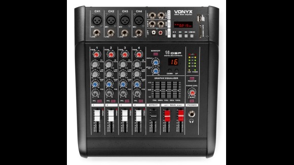 Vonyx AM5A 5-Kanaals Mixer met versterker Bluetooth/SD/USB/MP3/DSP