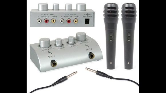 Skytronic Karaoke microfoonmixer + microfoons