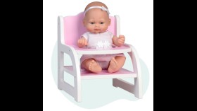Falca Mini Baby babypop met kinderstoel