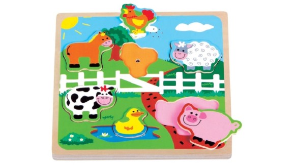 Geluidspuzzel boerderij New Classic Toys