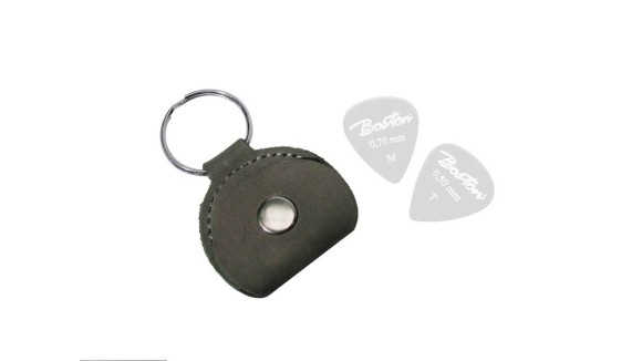 Sleutelhanger met lederen plectrumhouder