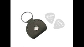 Sleutelhanger met lederen plectrumhouder
