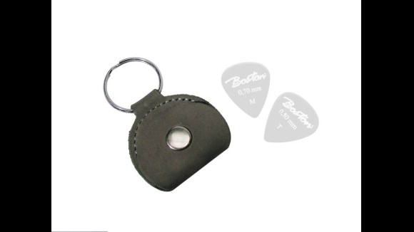 Sleutelhanger met lederen plectrumhouder